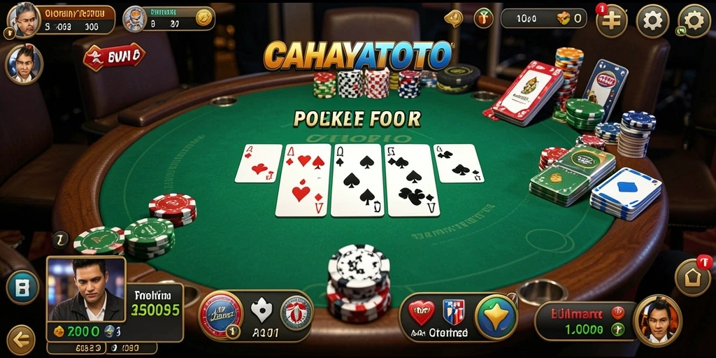 Screenshot gameplay CAHAYATOTO menunjukkan ketegangan saat bermain poker.