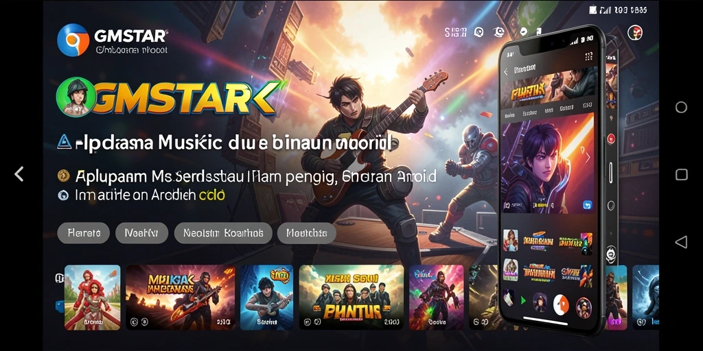 Tampilan gameplay GMSTAR dengan pengguna bernyanyi secara bersemangat.