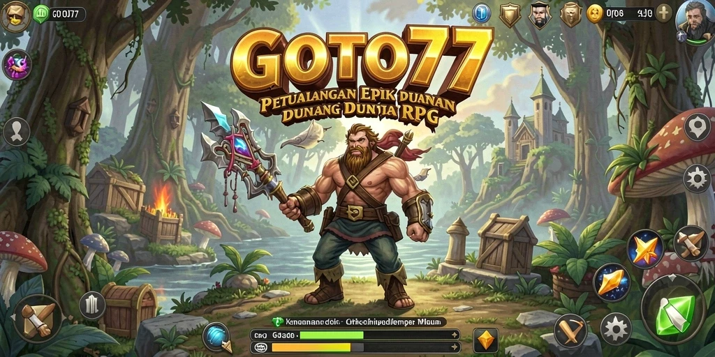 Screenshot GOTO77 menampilkan aksi pertarungan epik dalam dunia RPG.