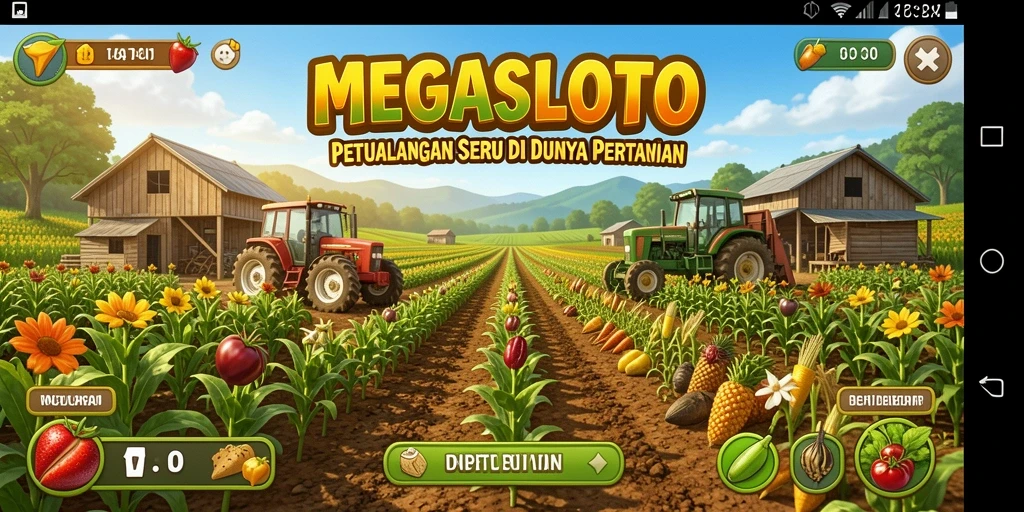 Tampilan menarik dari gameplay MEGASLOTO di dunia pertanian.