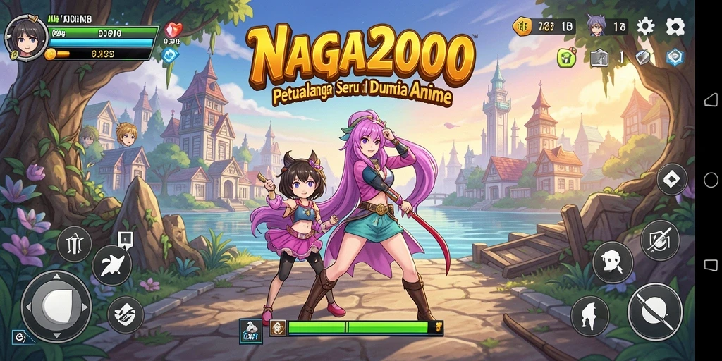 Gameplay menarik dengan karakter anime yang penuh warna.