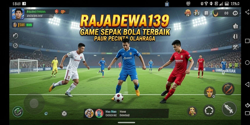 Gameplay seru RAJADEWA138 dengan grafis menawan di lapangan sepak bola.