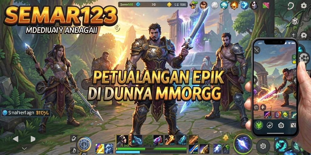 Screenshot gameplay SEMAR123 yang menunjukkan pertempuran epik dan eksplorasi dunia.